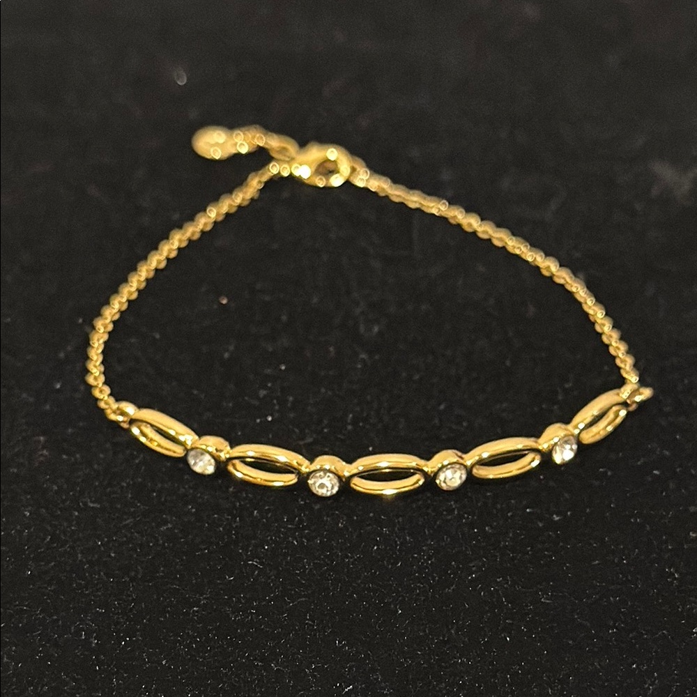 Gold Infinity Bracelet with Gemstone Accents